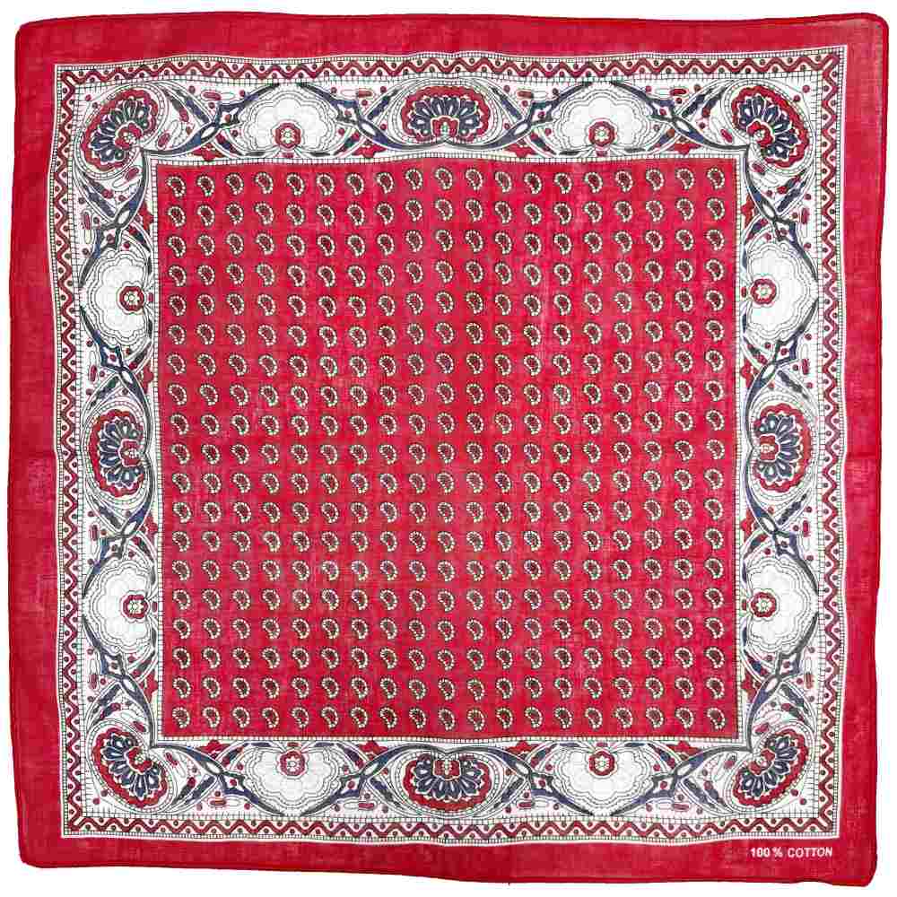 Zac's Alter Ego - Retro Red Paisley with Vintage Border Bandana - Rood